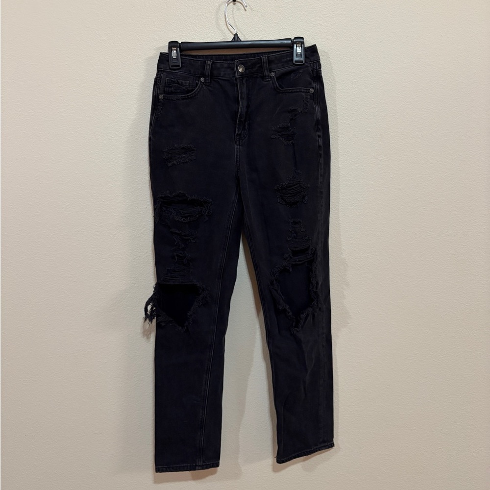 American Eagle Outfitters Black Distressed Skinny Jeans